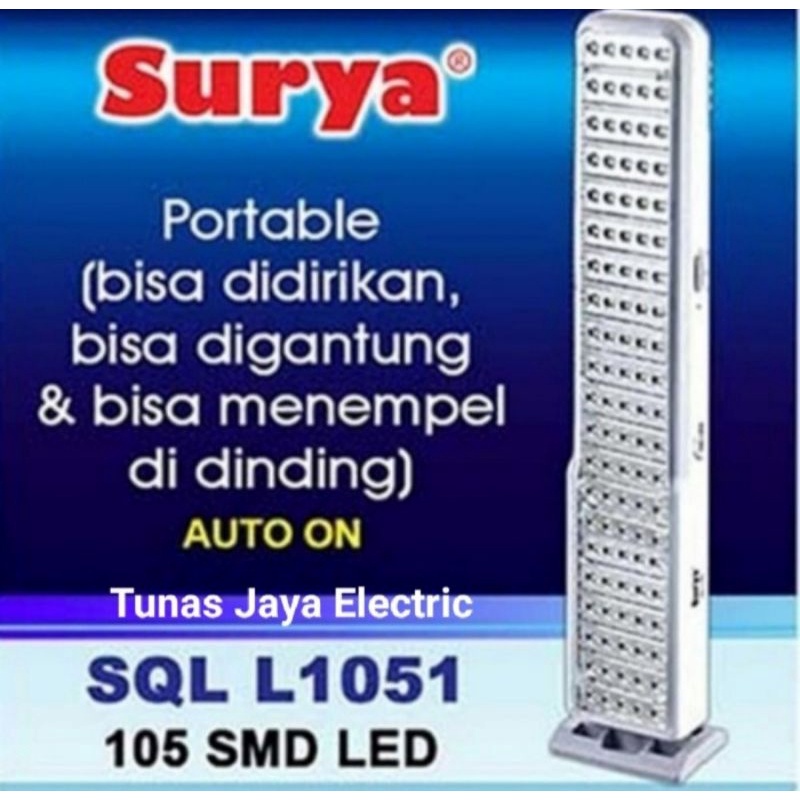 Lampu Emergency LED Besar SQL-1051 SURYA (AUTO ON)