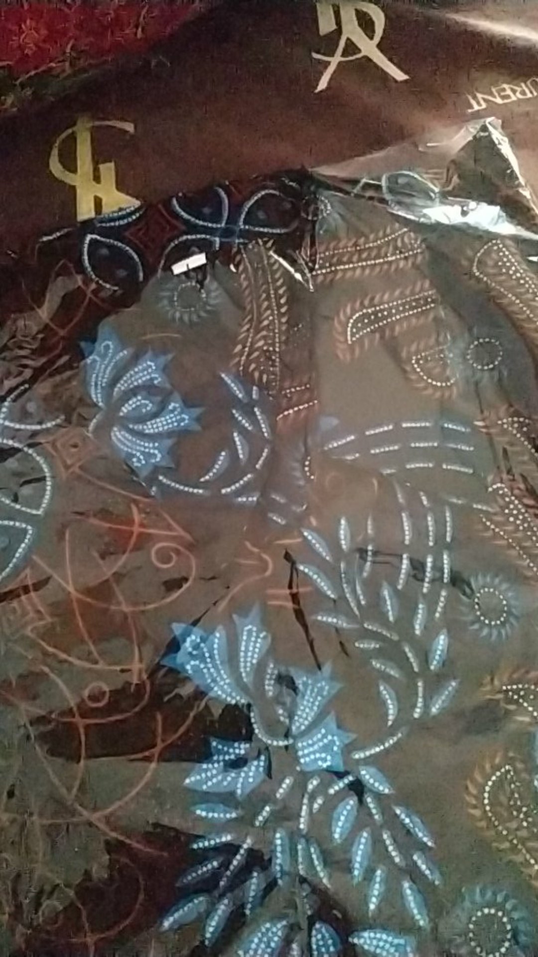 Kemeja Batik Pria Lengan Pendek Motif Seno Biru M L Xl Xxl