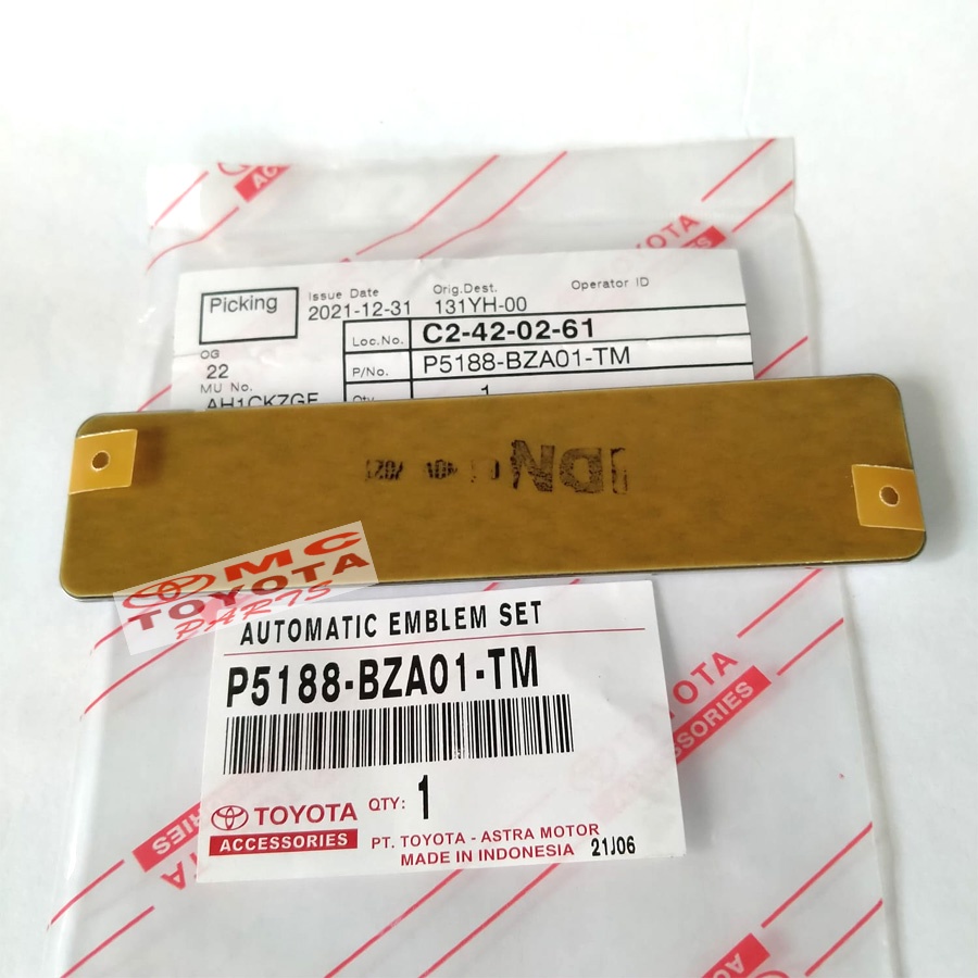 Emblem Logo Automatic Rush Terios Universal P5188-BZA01-TM