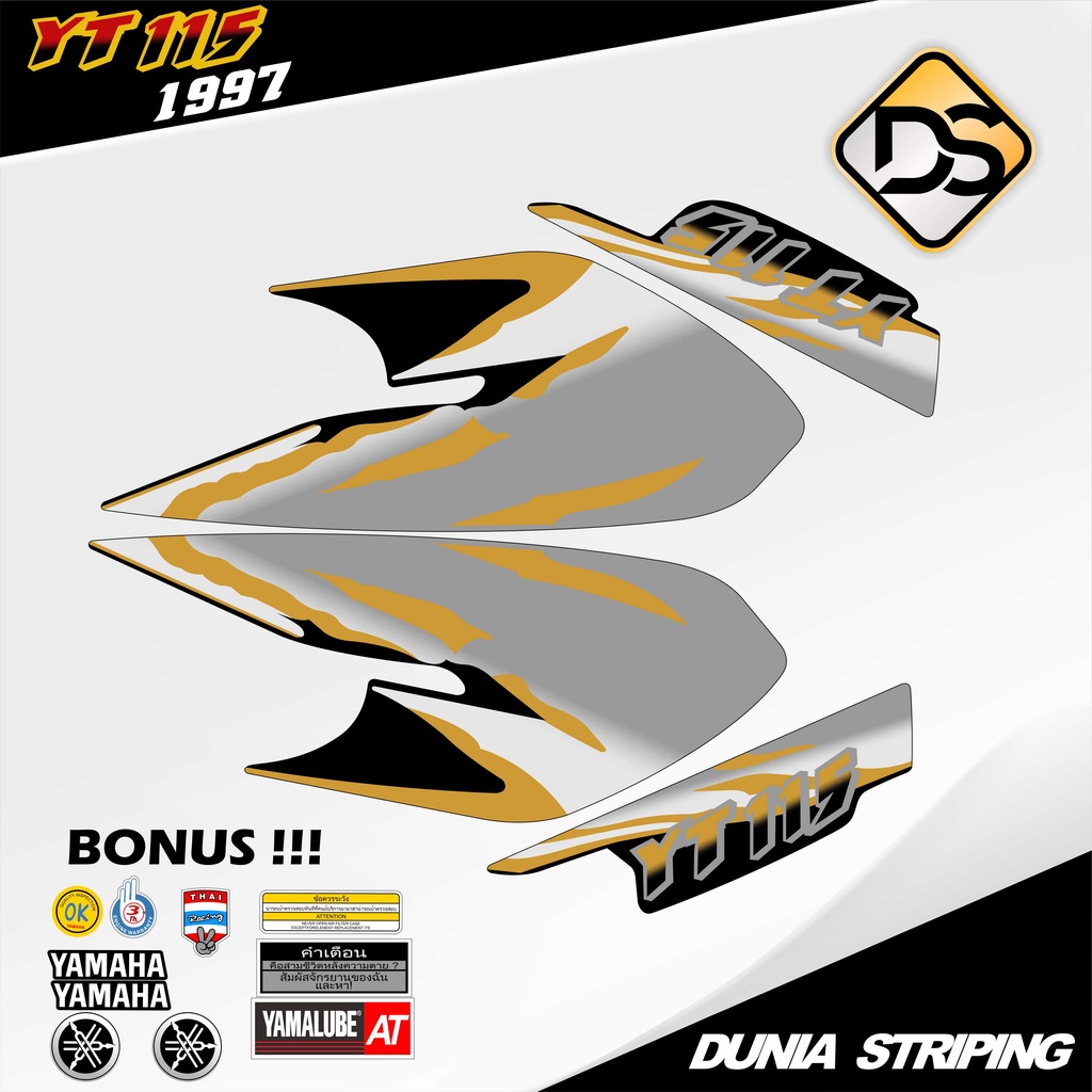 STRIPING STICKER STOCK DECAL STIKER YAMAHA MODEL ORI YT 115 TAHUN 1997