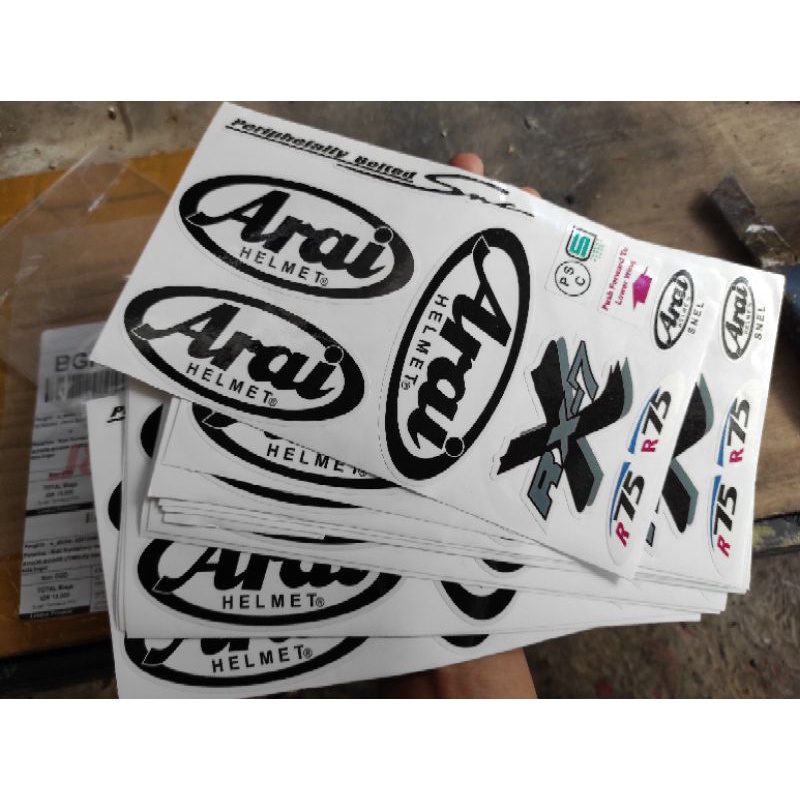sticker stiker set logo arai