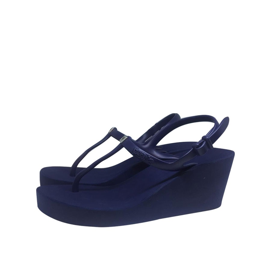 Popits Sling Back Wedge 7cm Navy size L Sandal Popits Original