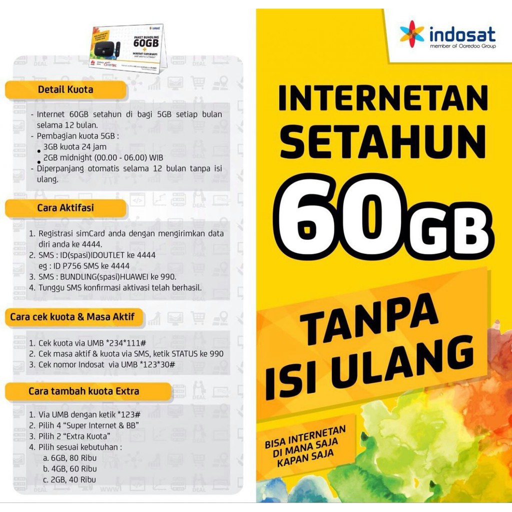 Paket Internet 60GB 1 tahun