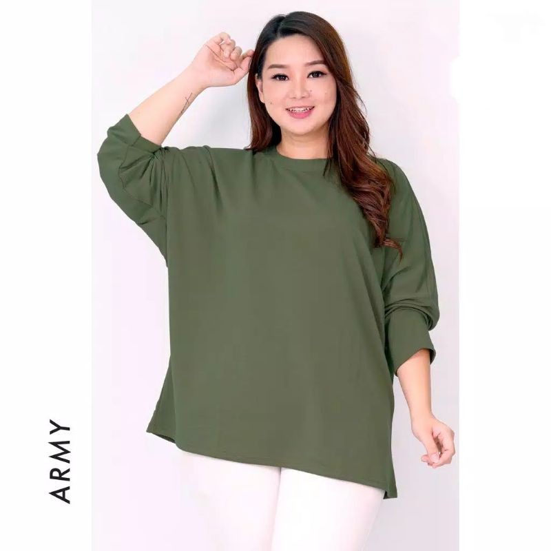 (LD 140cm) 4L ATASAN BIGSIZE ATASAN JUMBO KAOS JUMBO LENGAN PANJANG JUMBO