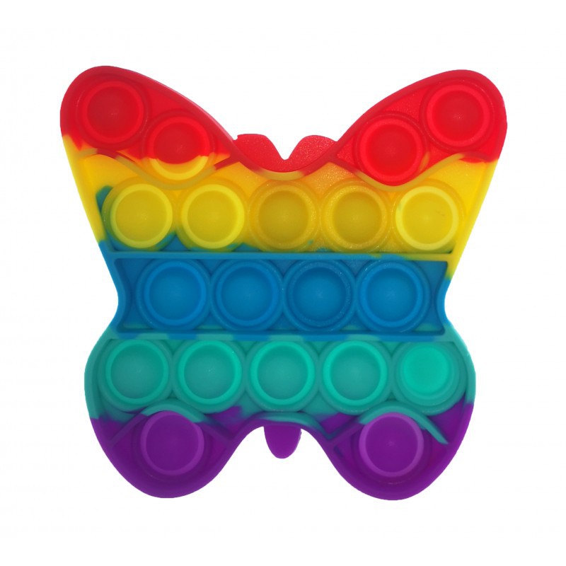 Pop it Rainbow Ready Stok Murah Popit Bubble Toy Untuk Anak Dewasa Penghilang Stres-Kupu - Kupu 11cm