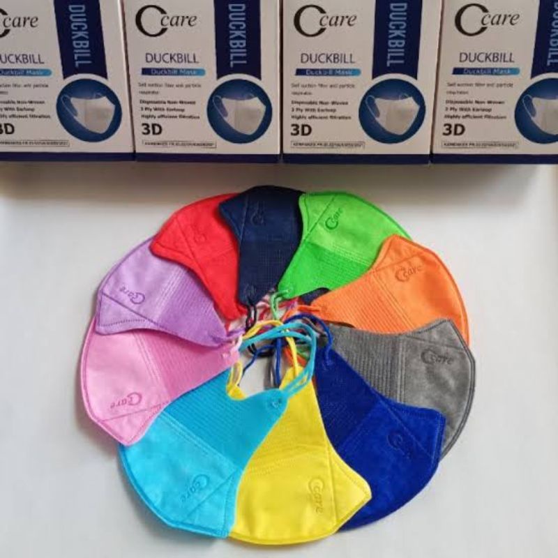 masker duckbill c care warna warni garis hidung isi 50pcs IJIN KEMENKES