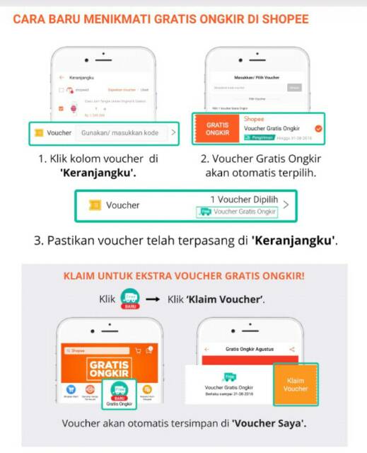 Cara Memakai Voucher Gratis Ongkir Shopee Indonesia