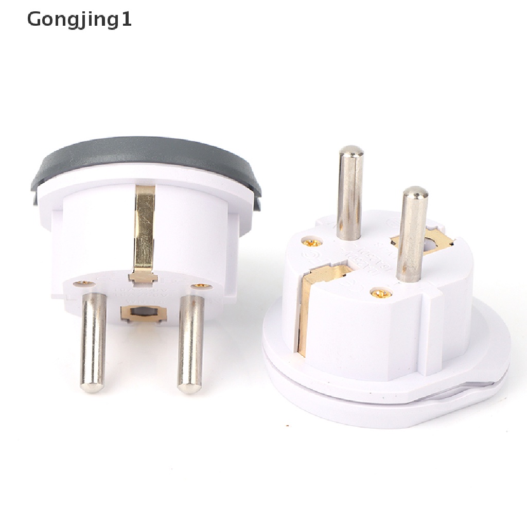 Gongjing1 Adapter Konverter Socket Dinding Universal 2 Pin Bulat AU US UK CN Ke EU