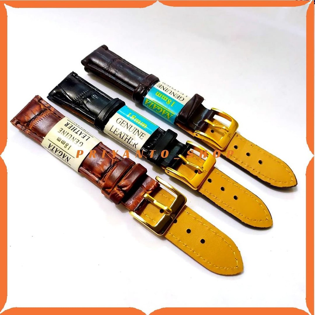 Strap Leathers Genuine Kulit Tali Jam 18 20 22 24mm Universal