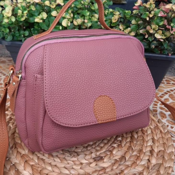 Tas Slempang Wanita Victory2021 Papirut Kulit Jeruk Premium Sintetis Imfort Kekinian Tali Panjang {J