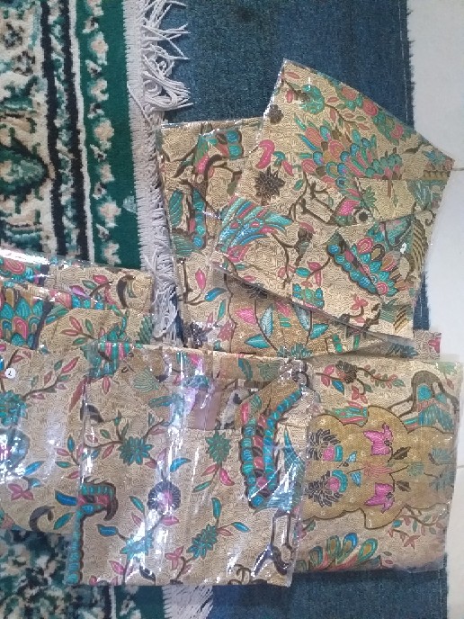 ( Gamis Jumbo ) Batik Couple Keluarga Sania Ruffle Ori Ndoro Jowi Dnt Motif Merak Tosca