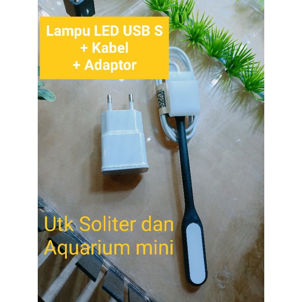 (combo hemat 1) lampu hias aquarium led usb fleksibel +kabel+adaptor