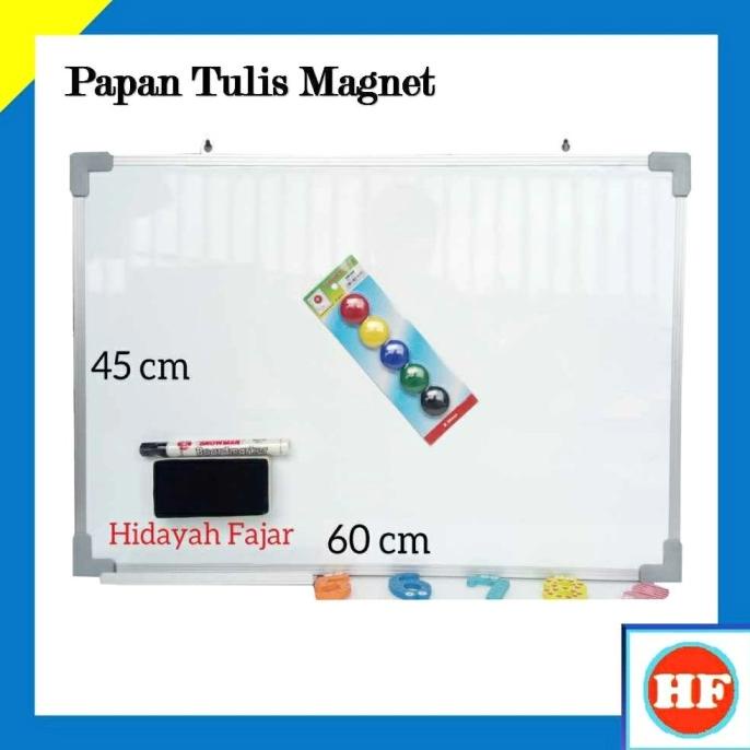

papan tulis + spidol + penghapus white board + magnet warna