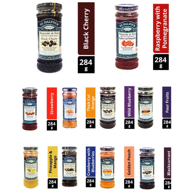 

St Dalfour Selai Blackcurrant Blueberry Four Fruit Raspberry Orange Black Cherry Cranberry Peach