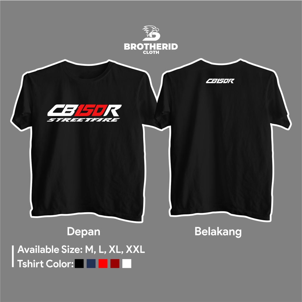 Kaos CB150R Streetfire New Old Simple Baju Distro Motor Racing Modifikasi Jari Jari Combed 30s