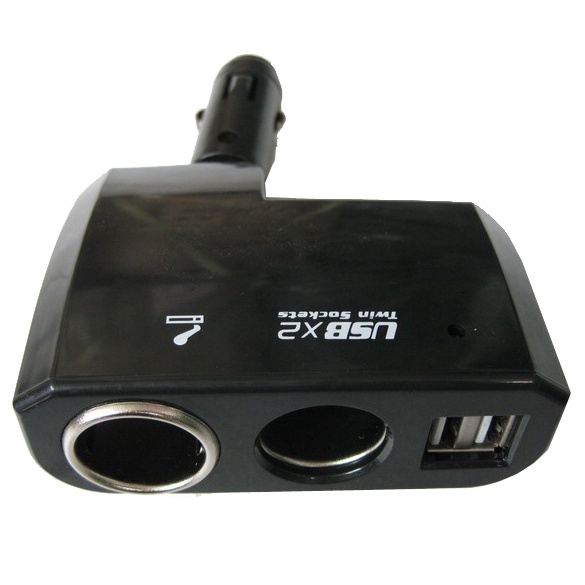 Chogus Car Charger Splitter 2 Socket with 2 USB 5V 1A BM-035