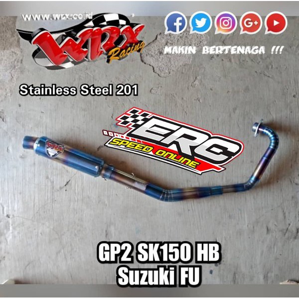 KNALPOT WRX GP2 SK150 SATRIA F U HALF BLUE RACING ORIGINAL ORI