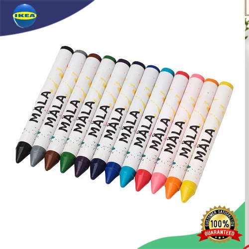 

IKEYA MAL Crayon lilin 12 warna, warna campuran peralatan menggambar bt anak