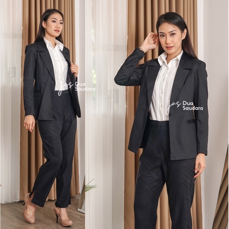 JAS HITAM WANITA / BLAZER WANITA / JAS KERJA / JAS SIDANG / BAJU KERJA / JAS HITAM POLOS