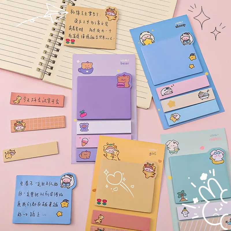 80 Lembar / Set Sticky Note / Memo Pad / Pembatas Buku Dengan Perekat Untuk Sekolah / Kantor