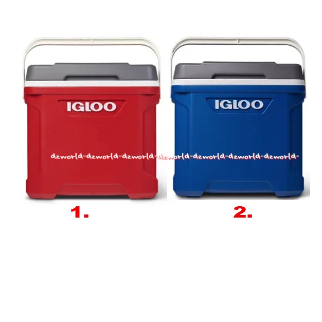 Igloo 28L Kotak Pendingin Seri latitude Blue Red Iglo Cooler Box With Handle 28 Litter Alat Tempat Menjaga Minuman Tetap Dingin 3Hari Warna Merah Biru Igloo