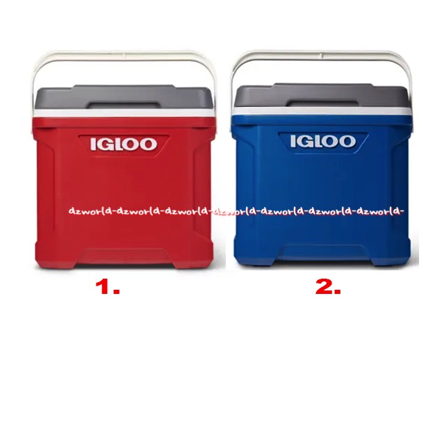 Igloo 28L Kotak Pendingin Seri latitude Blue Red Iglo Cooler Box With Handle 28 Litter Alat Tempat Menjaga Minuman Tetap Dingin 3Hari Warna Merah Biru Igloo