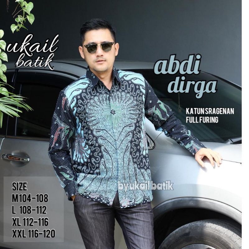 Abdi Dirga Kemeja Batik Pria Lengan Panjang Lapis Furing Bahan Katun Halus Premium