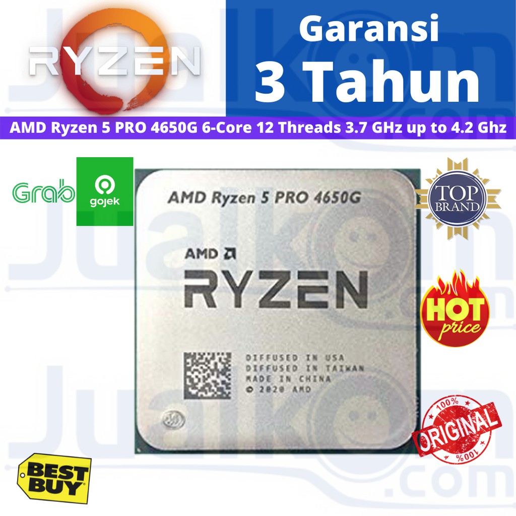 AMD Ryzen 5 PRO 4650G Processor Tray Tanpa Fan