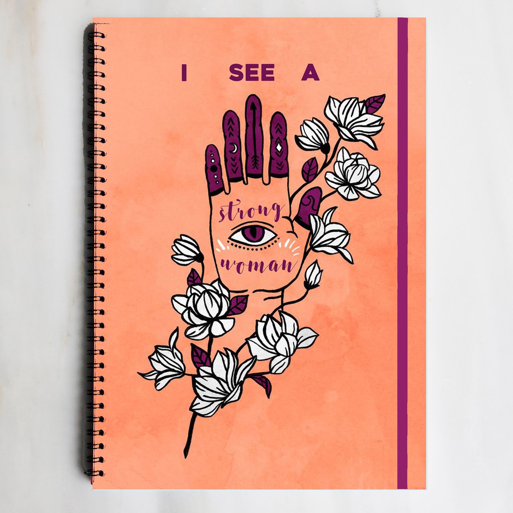 

STRONG WOMAN Spiral Grid Dotted Notebook Diary Journal Bujo School Buku Tulis