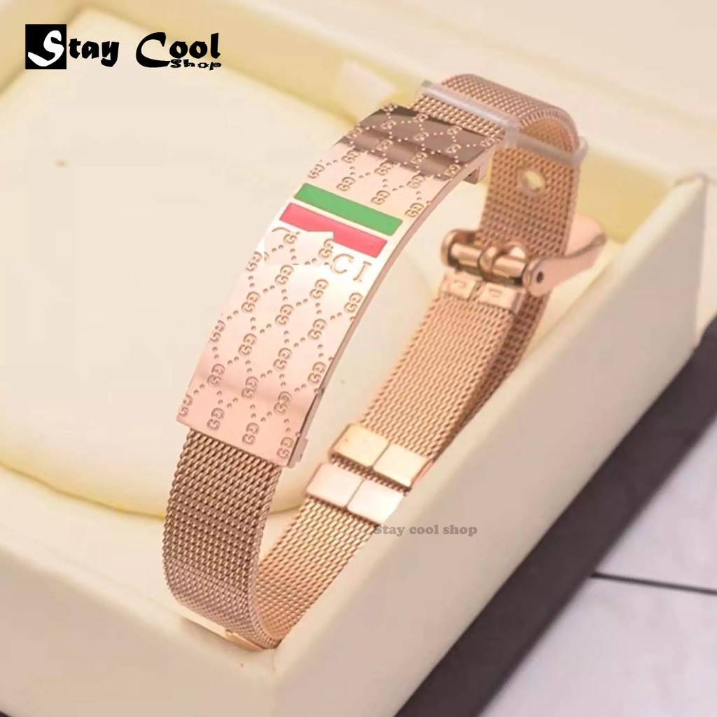 Gelang Titanium Wanita Flat Rose Gold Anti Karat / Gelang Wanita Titanium Asli Ori / Gelang Titanium Wanita Korean