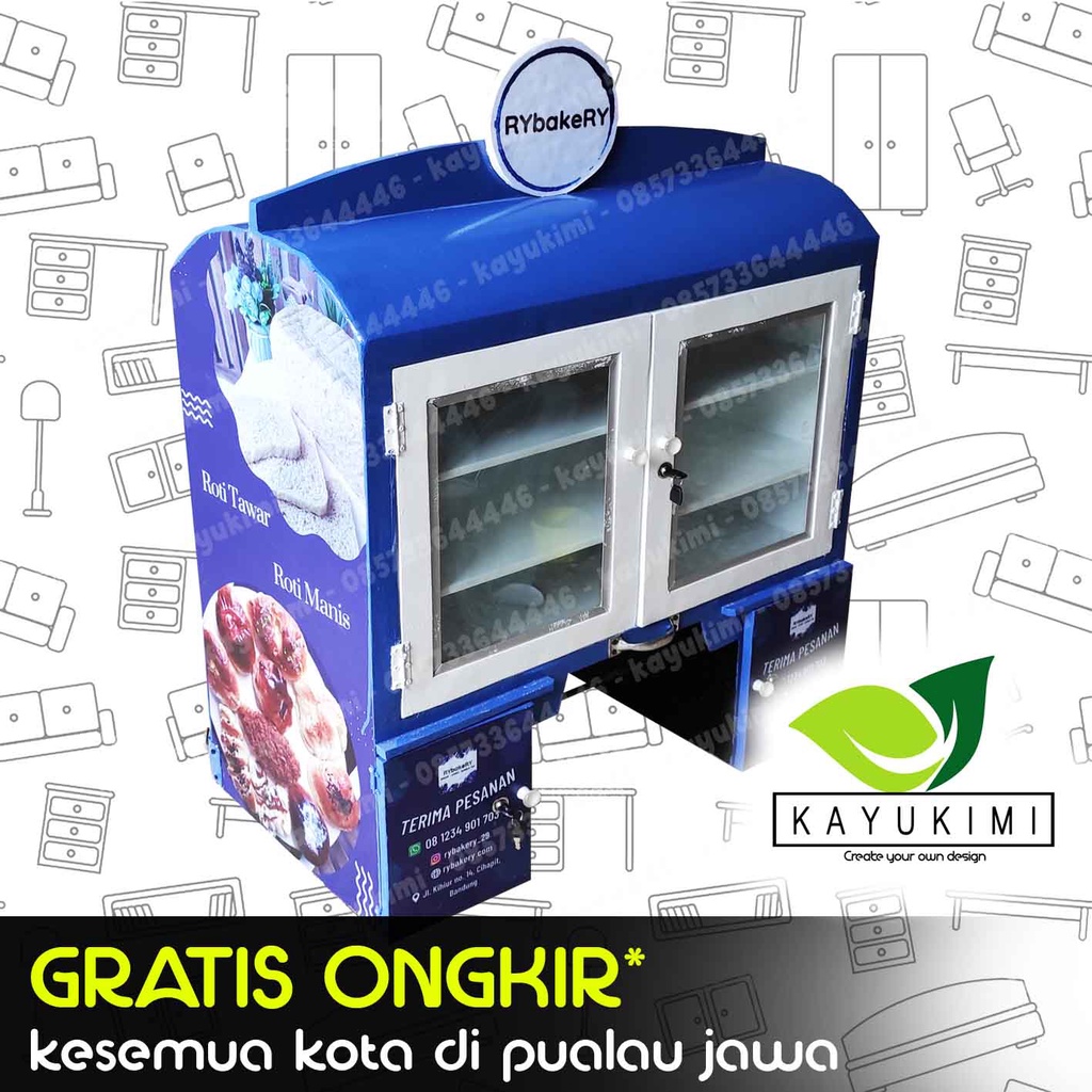 Rombong motor booth motor roti makanan dan minuman lainnya bisa untuk semua jenis motor