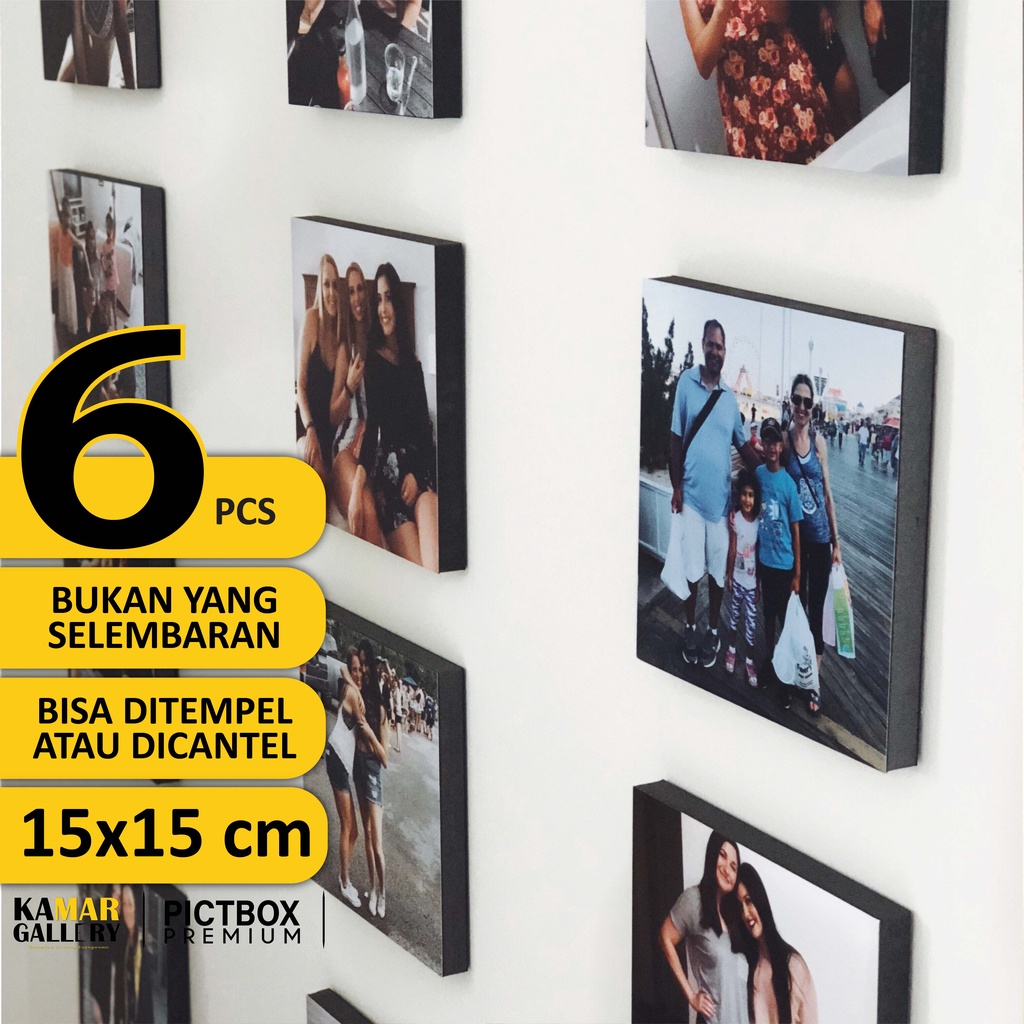 6pcs Cetak foto bingkai Photowall Hiasan dinding custom foto Bingkai foto kayu Dekorasi foto dinding