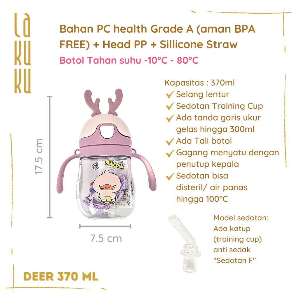 Lakuku - Botol Sedotan Air Minum Anak Sippy Cup Baby Kids Bottle