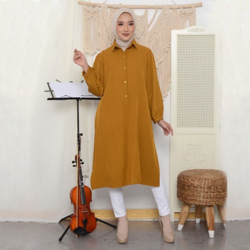 READY!! HANA XXXXXL LONG TUNIK WANITA MUSLIM JUMBO POLOS SHAKILA PREMIUM BUSUI LD120&amp;140 TERMURAAH