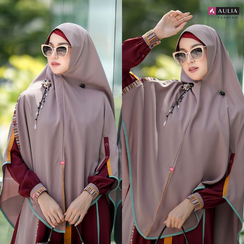 GAMIS TERBARU AULIA FASHION CLARISHA DARK MAROON KHAKY LIMITED EDITION