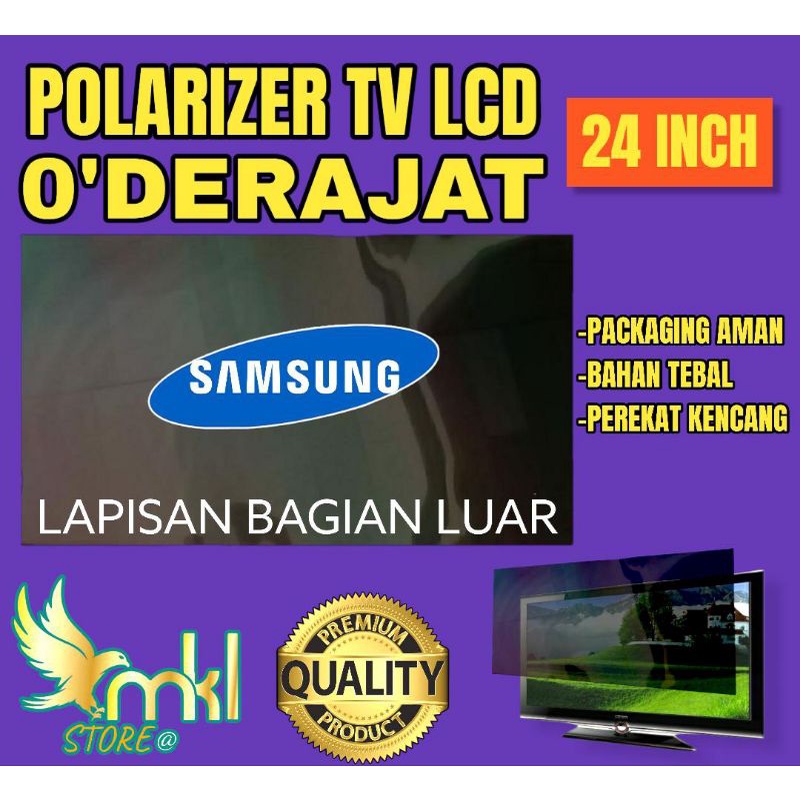 POLARIS POLARIZER TV LCD LED 24" INC 0" DERAJAT PELAPIS PLASTIK UNTUK BAGIAN LUAR ATAU DEPAN POLARIS