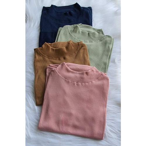 Manset Turtleneck Buntung (Tanpa Lengan) /Tank Top Kerah Tinggi