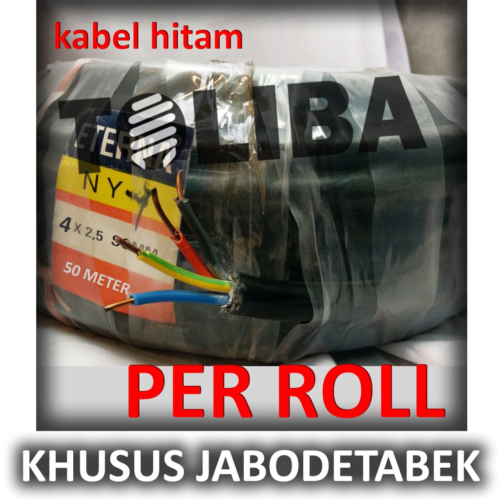 kabel hitam eterna nyy 4x2.5 4x2,5 kabel kawat isi 4 (roll 50meter 50m) SNI GOS*ND