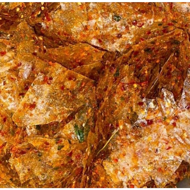 

1 KG kripik kaca / kripca / kripik beling pedas dan daun jeruk