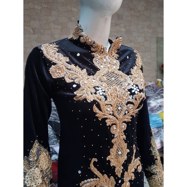 kebaya pengantin Bludru/kebaya Sanghai cantik