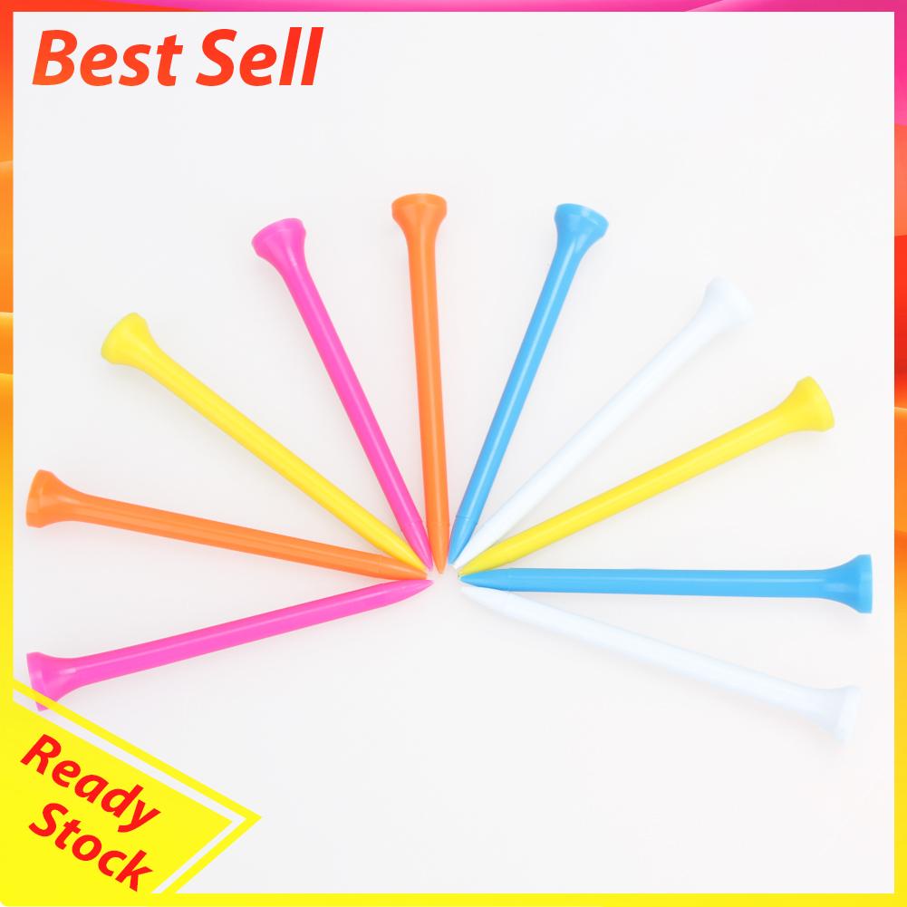 100Pcs / set Tee Bola Golf 80mm Bahan Plastik Warna Campur Untuk Latihan