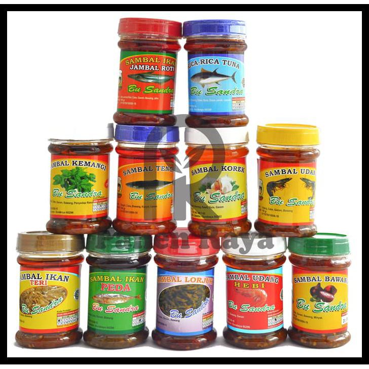 

SALE Sambal Bu Sandra Aneka Rasa Sambel Siap Saji Bawang Udang Kemangi DLL - Hebi