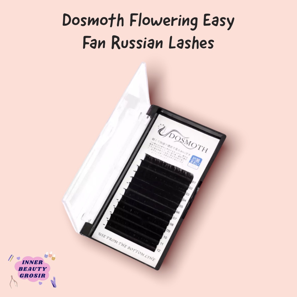 Dosmoth Flowering Easy Fan Russian Lashes / Dosmoth Eyelash Russian / Bulu Mata Eyelash Russian
