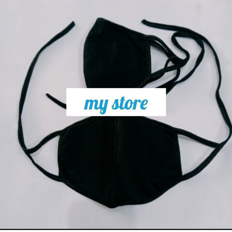 MASKER KAIN /Masker Pria / Wanita Hitam polos