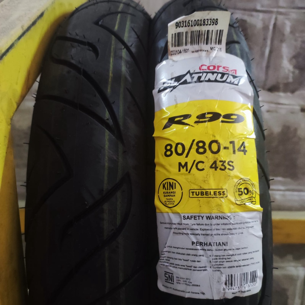 Ban motor matic Corsa R99 90 80 14 platinum tubeless beat mio vario