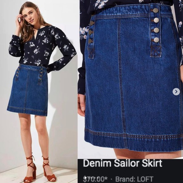 LOFT Denim Sailor Skirt - Rok Denim Wanita Original - Rok Pendek - Rok Jeans Casual