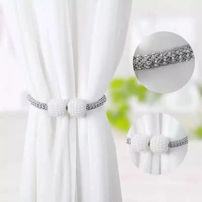 Tali Pengikat Gorden Magnet Mutiara 1 PC Pengait Hordeng Magentic Curtain Ball ( Surabaya ) ( COD )