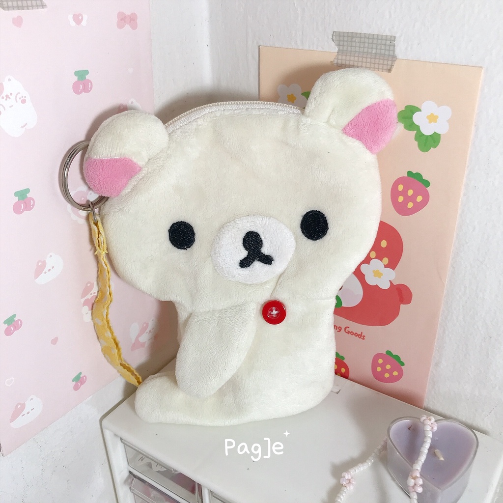 Korilakkuma Rilakkuma Coin Dompet Purse [Preloved] - Boneka Plush Doll Keychain Keyring Ganci