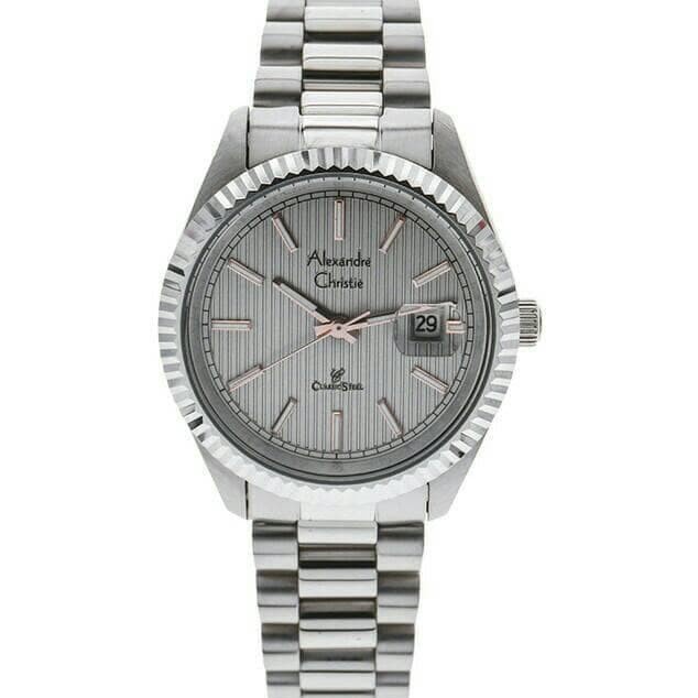 JAM TANGAN PRIA ALEXANDRE CHRISTIE AC 5004 / AC5004 SILVER GREY ORIGINAL GARANSI 1 TAHUN