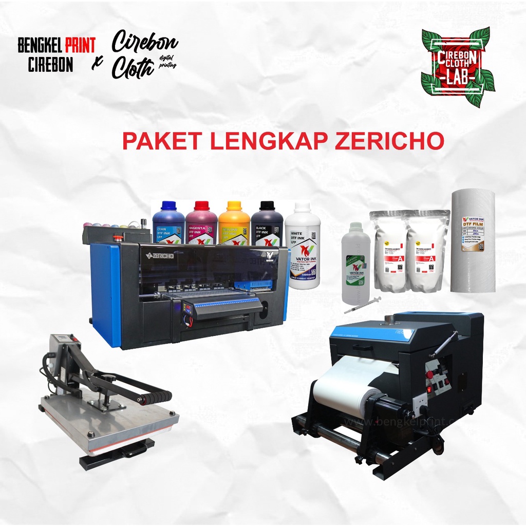 PAKET USAHA PRINTER ZERICHO XP600 + DRYER + MESIN PRESS